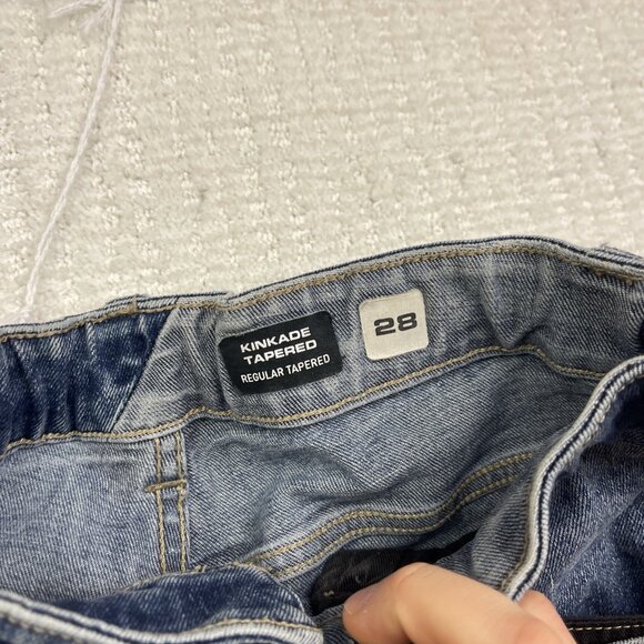 Y2K Volcom Brand Jeans Kinkade Regular Tapered Mens Size 28 Dark Blue Denim - Picture 5 of 10